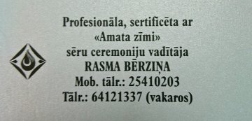 Sēru ceremoniju vadītāja – Rasma Bērziņa