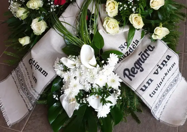 Linen Funeral Ribbon