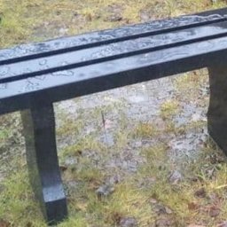 Preview image for  Granite bench with decorative cut legs