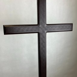 Preview image for  Tumšais koka krusts ar ornamentiem