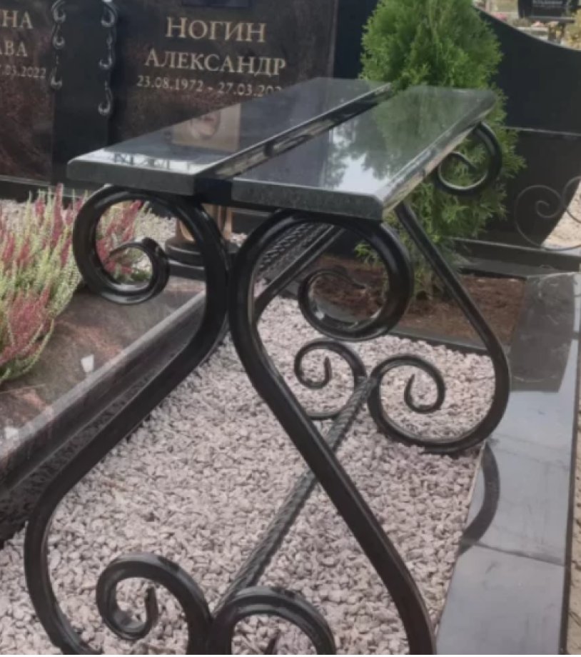 Grave bench made of granite