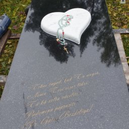 Preview image for  Granite gravestone with a heart, made of two types of granite