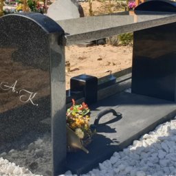 Preview image for  Grave bench with rounded legs made of granite