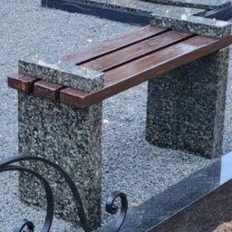 Preview image for   Granite bench with straight legs for a grave site
