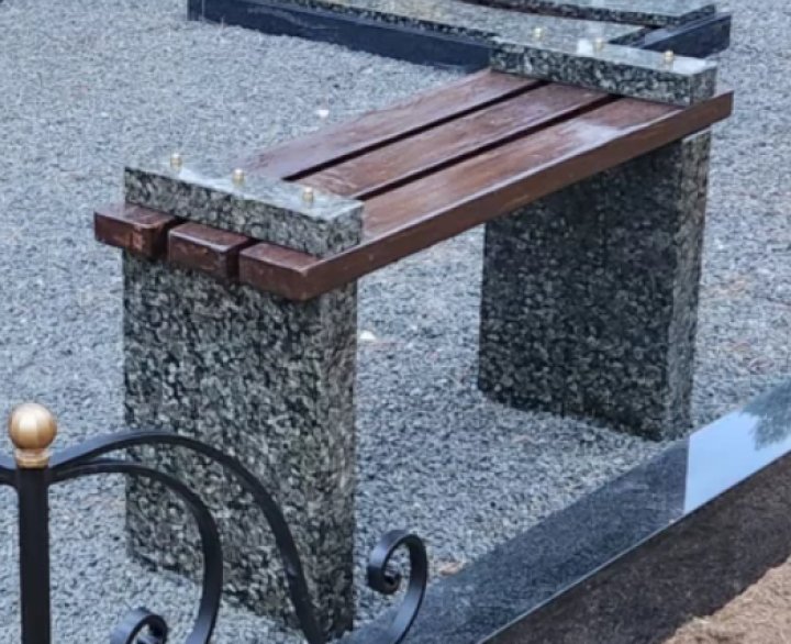  Granite bench with straight legs for a grave site