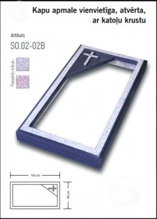 Betona kapu apmale ar katoļu krustiņu Nr.2