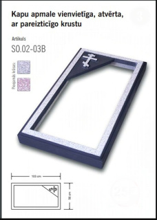 Betona kapu apmale ar pareizticīgo krustiņu Nr.3