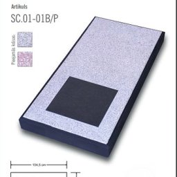 Preview image for  Closed concrete gravestone with marble granules and a granite plaque for engraving