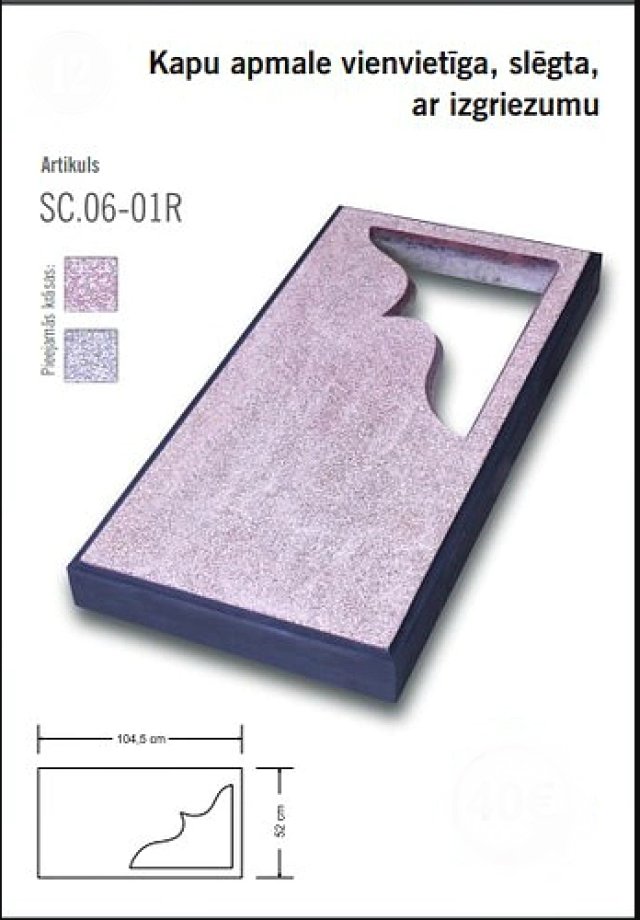 Closed concrete gravestone 