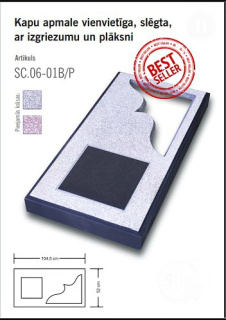 Concrete gravestone with an open corner and a granite plaque