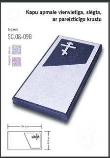 Betona kapu plāksne ar pareizticīgo krustu Nr.11