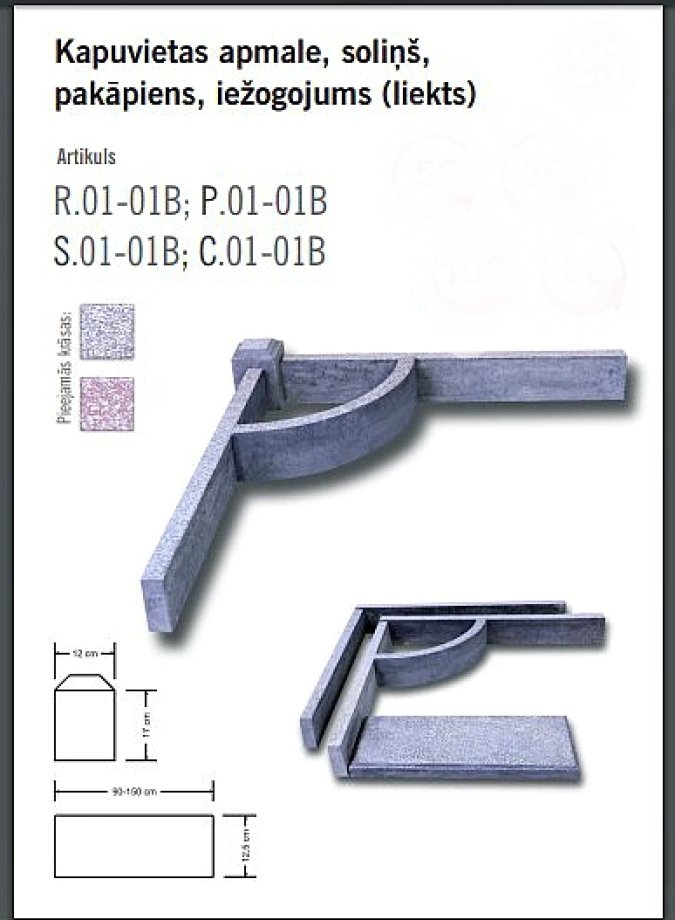 Decorative concrete boundary borders for the perimeter of the gravesite