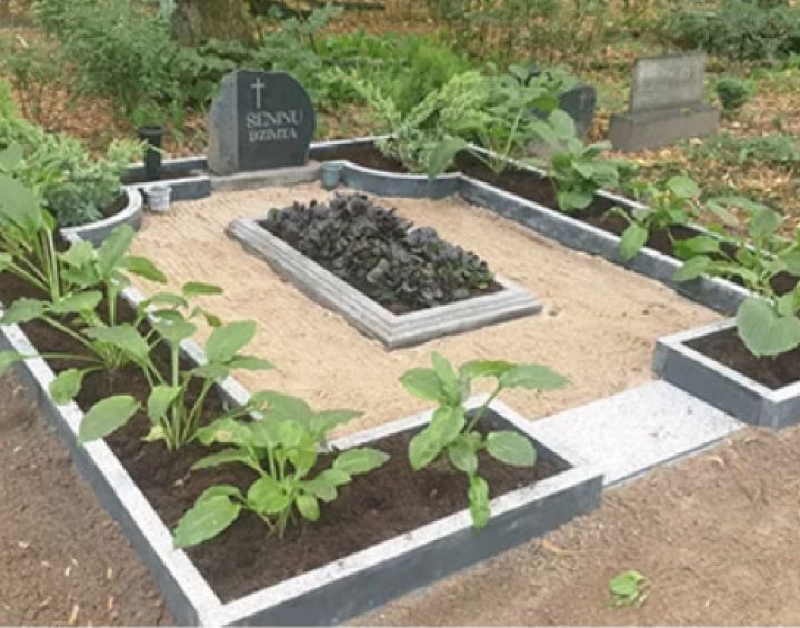 Concrete boundary borders for the perimeter of the gravesite