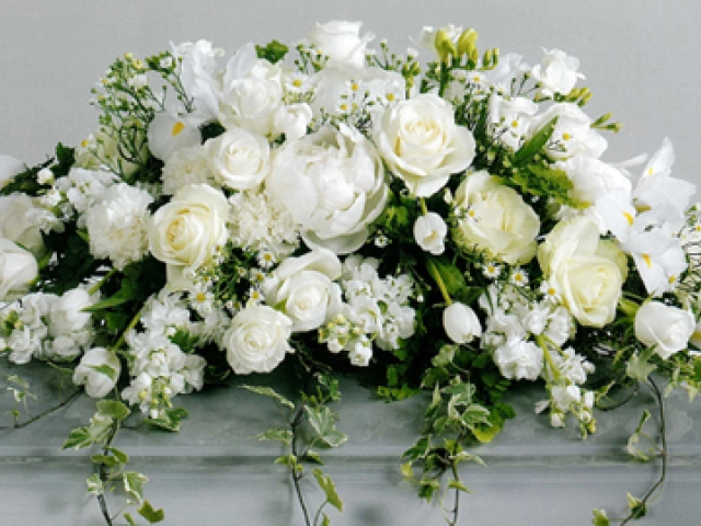 Funeral wreath or bouquet in times of mourning