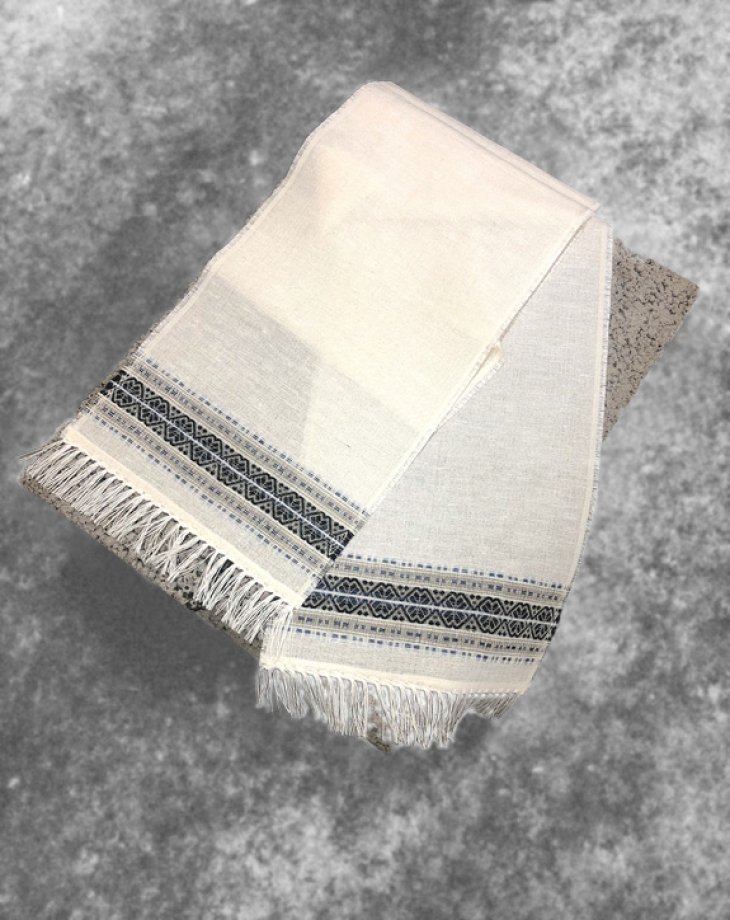 White linen ribbon for mourning flowers