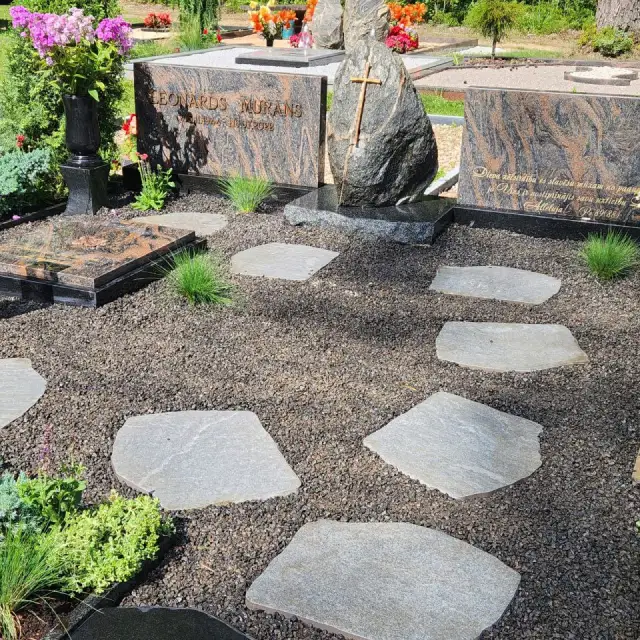 Granite Grave Monument with Bronze Letters