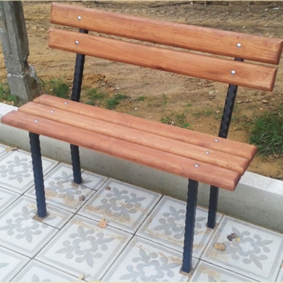 Wooden grave bench