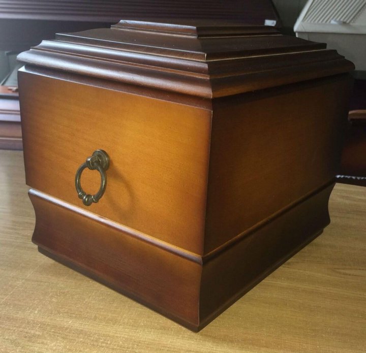 Brown wooden urn