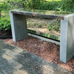 Preview image for  Granite bench with straight legs made of unpolished granite