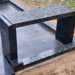 Preview image for  Granite grave bench with rounded legs