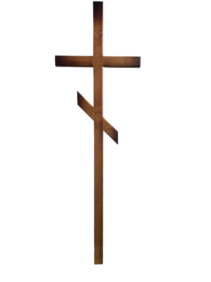 Orthodox wooden crosses in dark colour