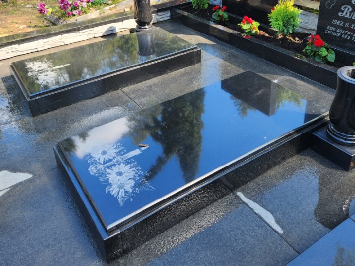 Classic grave slab made of granite