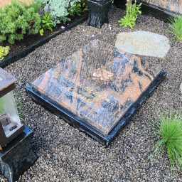 Preview image for  Closed granite grave slab for urns