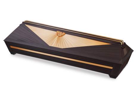 Wooden draped coffins