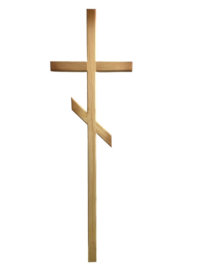 Light Orthodox wooden crosses in Tornkalns