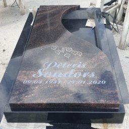 Preview image for  Granite gravestone with a heart-shaped cutout 
