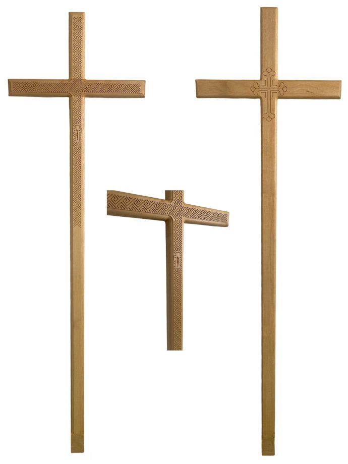 Lutheran wooden crosses for funerals in Tornkalns