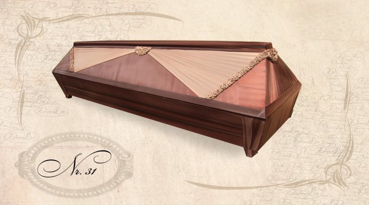 Draped wooden coffin Nr.31