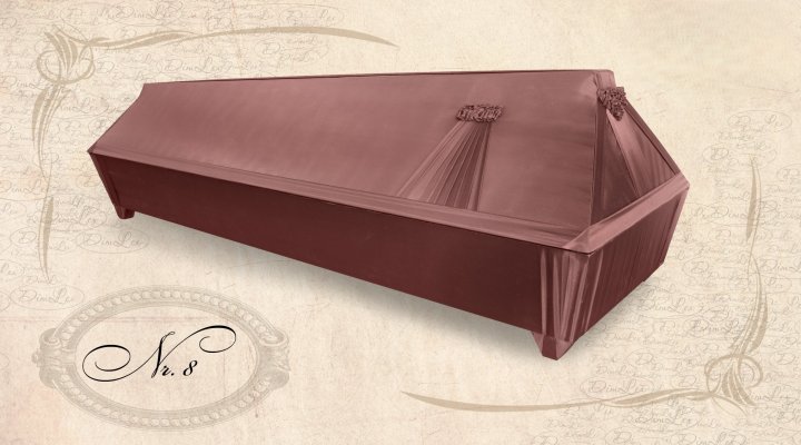 Draped wooden coffin Nr.8