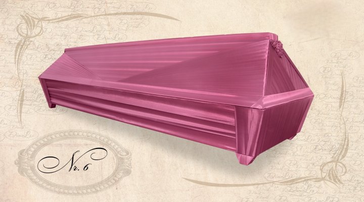 Draped wooden coffin Nr.6