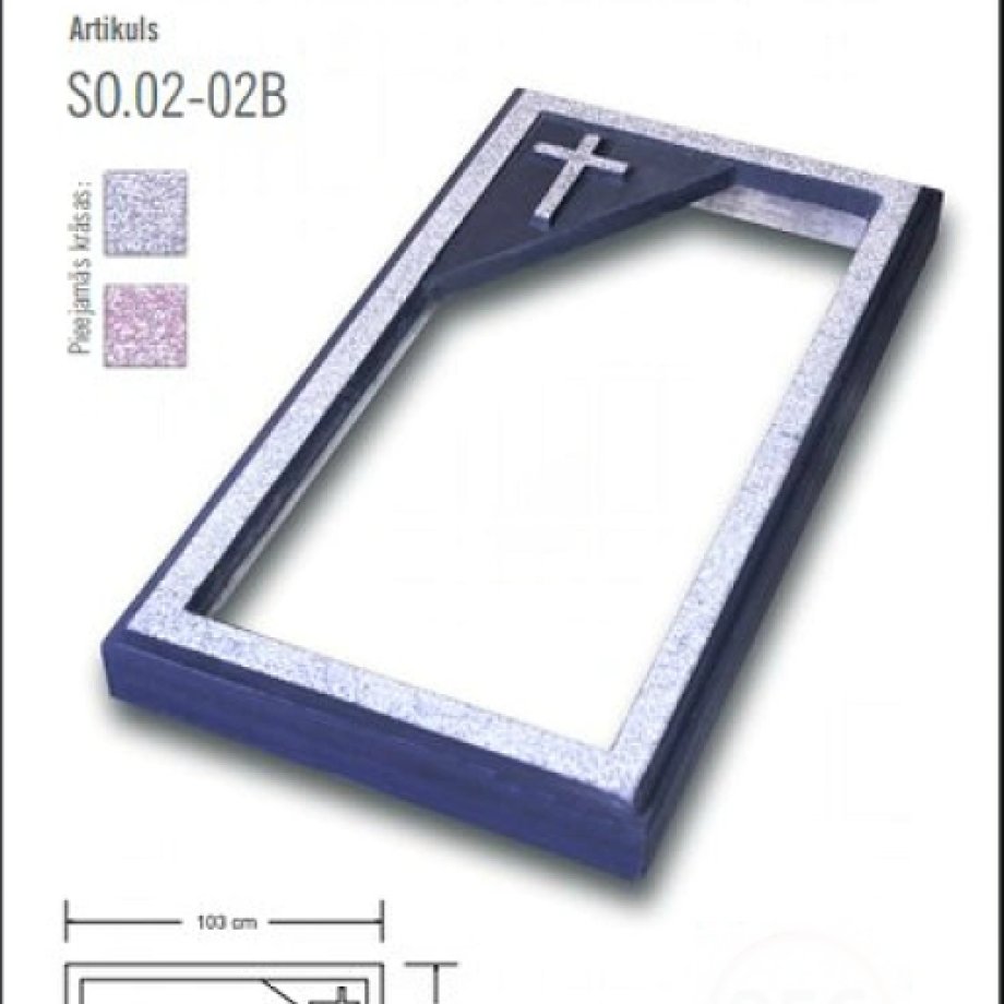 Open concrete gravestone with a Catholic cross