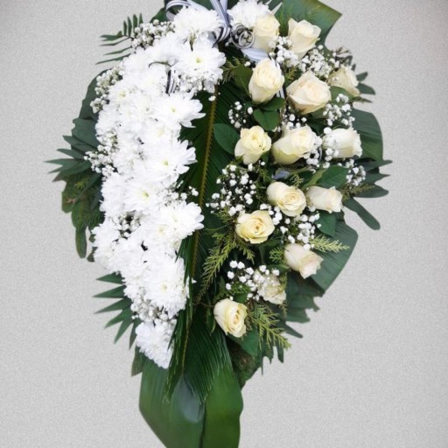 Funeral spray with roses