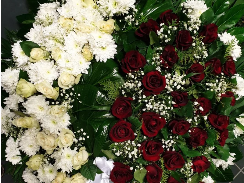 Funeral wreath with roses