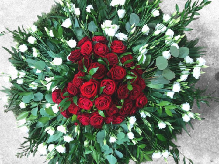Funeral Wreath with a Heart