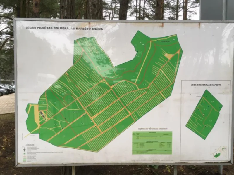 Rīgas pilsētas Bolderājas kapsētu shēma