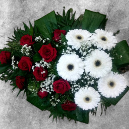 Preview image for  Funeral spray of white and red flowers