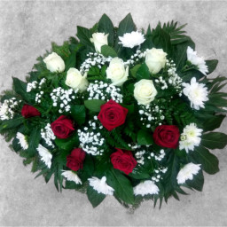 Preview image for  The morning spray is made of contrasting freshly cut flowers