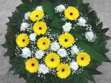 Funeral Wreath with Gerberas and Chrysanthemums