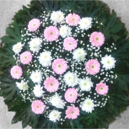 Preview image for  Funeral wreath with gerberas and chrysanthemums