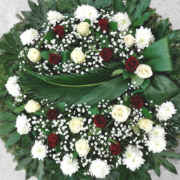 Preview image for  Funeral wreath made of two-coloured roses