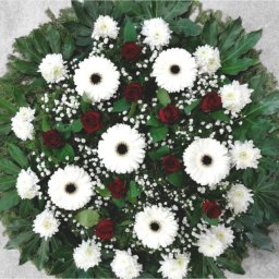 Preview image for  Bēru vainags ar gerberām un rozēm 80 cm Nr.119