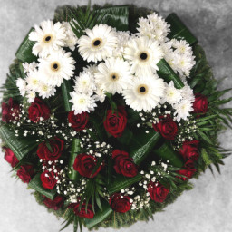 Preview image for  Mourning wreath with white and red flowers