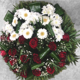 Preview image for  Funeral wreath with white and red flowers