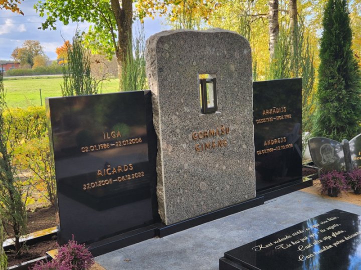 Granite monument consisting of three parts