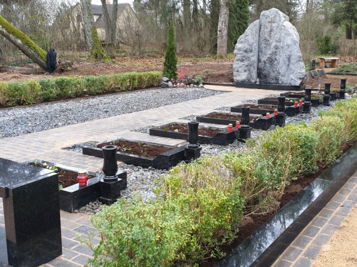 Gravestone made from Latvian boulder