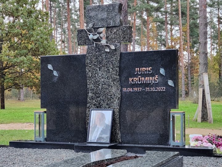 Granite funerary monument with a massive cross